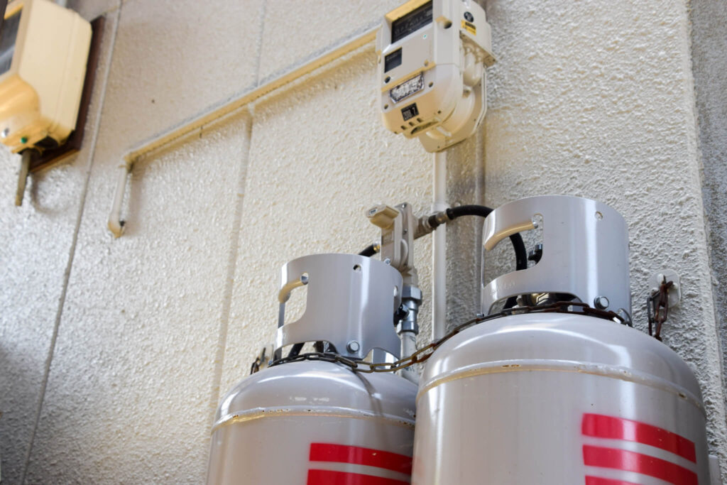 プロパンガスのボンベ