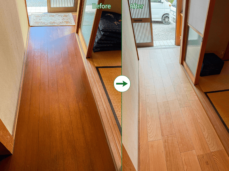 玄関の床ビフォーアフター