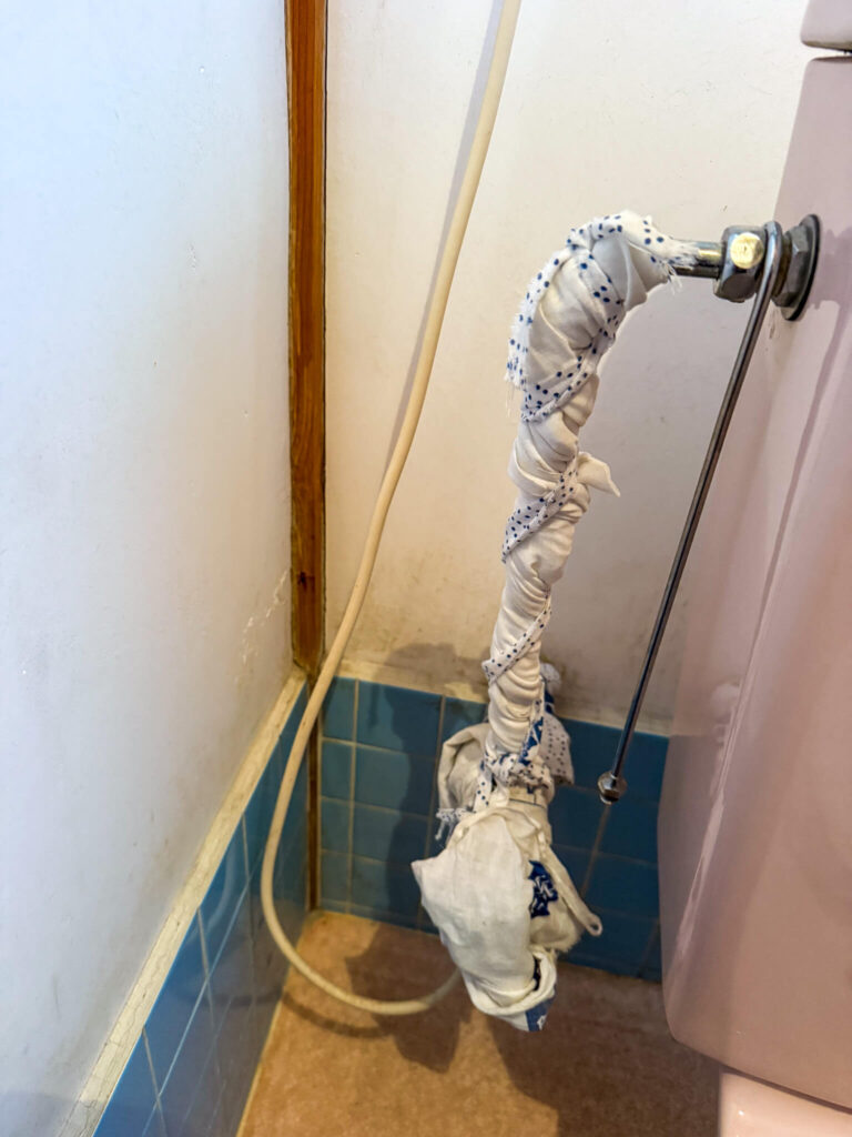 凍結防止のタオル