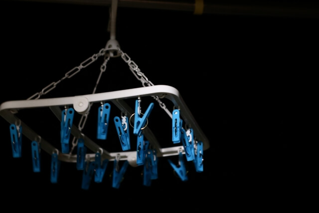 夜の洗濯 物干し場